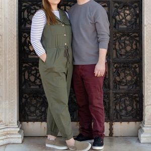 Olive green utility jumpsuit